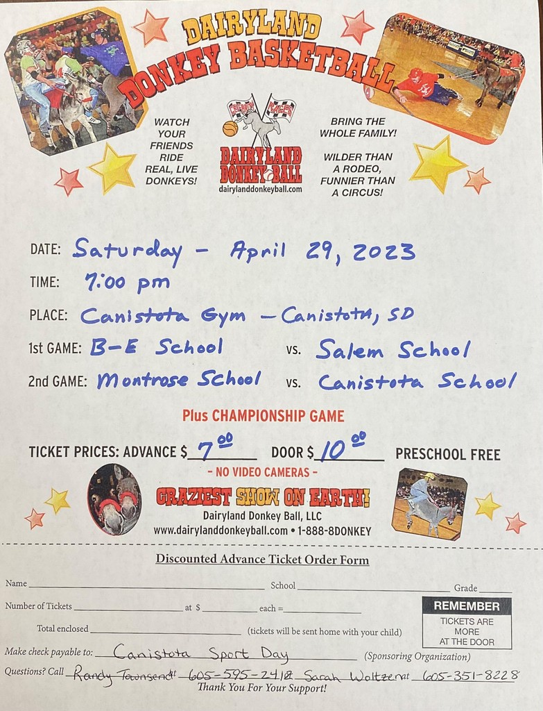 Donkey Basketball Advance Ticket Form